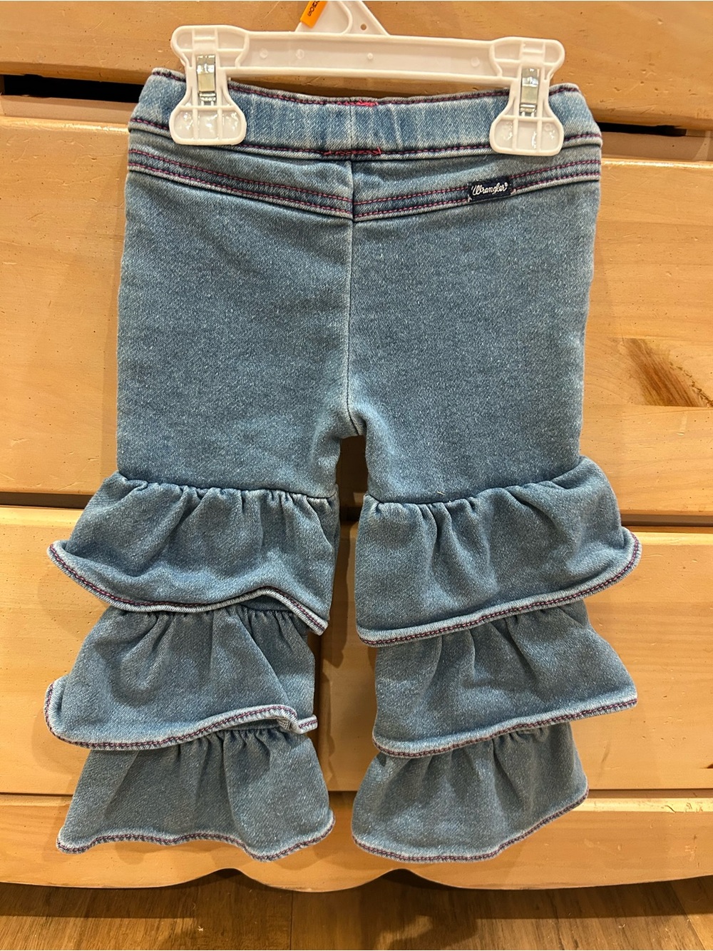 Wrangler Girls' Blue Ruffle  - Soft Stretch